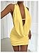 SOLY HUX Women's Sexy Deep V Neck Halter Bodycon Mini Dress Sleeveless Party Club Dresses Solid Yellow Medium