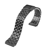 Cinturino in acciaio inossidabile compatibile con il cinturino Casio A158 / A159 / A168 / A169 / B650 / AQ230 / 700 Small Gold Watch Series da 18 mm(WHITE BLACK)