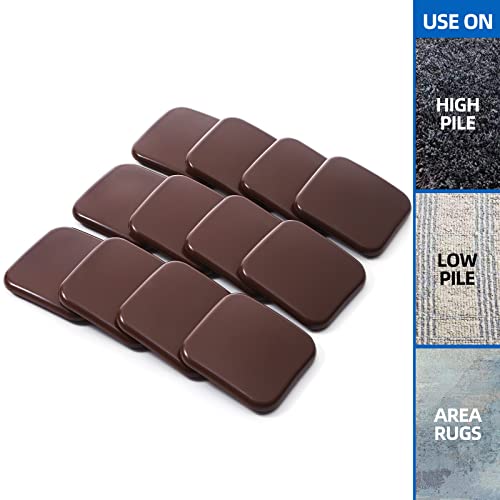 Kayzn Furniture Sliders, 12Pcs 3 Inch Square Furniture Moving Kits Carpet Sliders For Moving Furniture, Heavy Duty Furniture Movers - Protect The Carpet Surface, Easily Move Any Items #TOP3