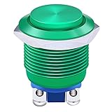 Twidec / 19mm Waterproof Green Metal Shell Momentary Raised Top Push Button Switch 3A/12~250V SPST 1NO Start Button for car Modification Switch（Quality Assurance for 1 Years） M-19-G-G