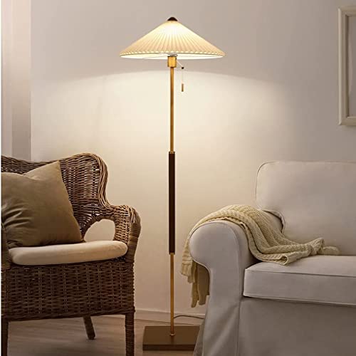 Lámpara de pie clásica y poste de luz para dormitorio de madera cuadrada 7