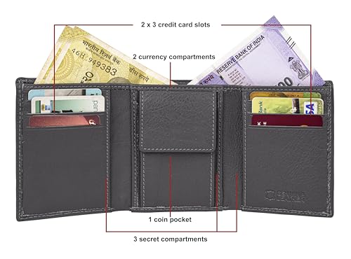 Image of URBAN FOREST Travis Grey Leather Wallet for Men