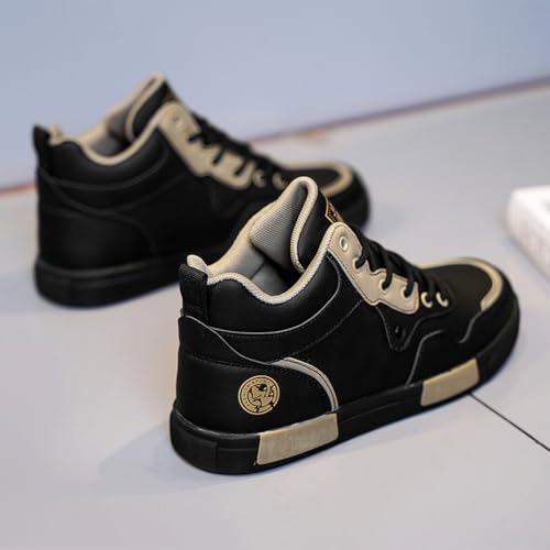 Image of Men's High Top Skateboarding Sneakers Shoes | Men's Fashion High Top Skate Sneakers,Stylish Skateboarding shoes,Road Running flat Walking Shoes