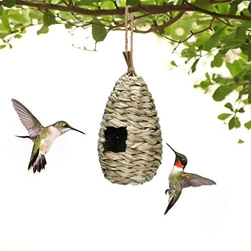 Nido de Pájaro, Casas de Colibríes para Colgar en El Exterior, Pajarera Exterior Ventana Jaula de Pájaros para Colgar del Arbol, Tejidas a Mano para La Decoración de Jardín