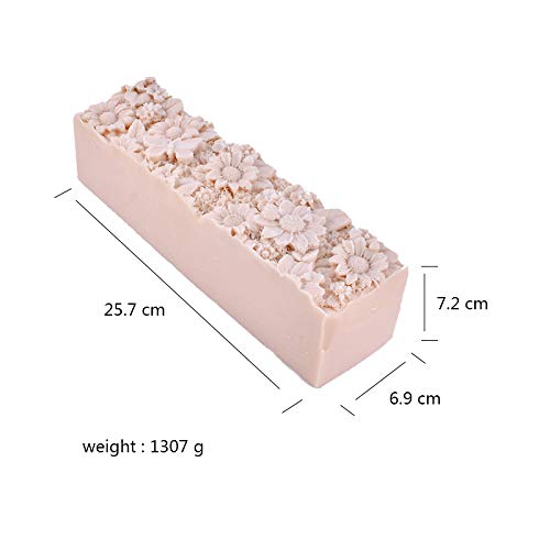 Nicole Loaf Silicone Soap Mold Set Rectangular Toast Mould With Flower Mat For Handmade Decoration Soap #TOP1