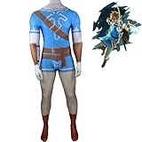 MelangCos Kids Breath Wild Legend Zelda Cosplay Bodysuit Boys Link Costume Halloween Outfit (M, Kids)