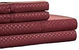 Lavish Home Embossed Sheet Set, Burgundy, Queen