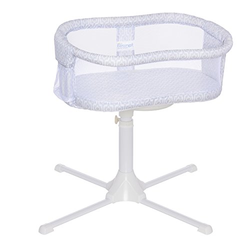 HALO Bassinest Swivel Sleeper Bassinet - Essentia Series, white , Blue ikat