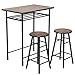 sogesfurniture Mesa de Bar Mesa de Bistro Mesa de Comedor, 80x50x90cm, y 2 Taburetes, 30x30x61cm, Estructura de Metal y MDF, para Cocina, Sala de Estar