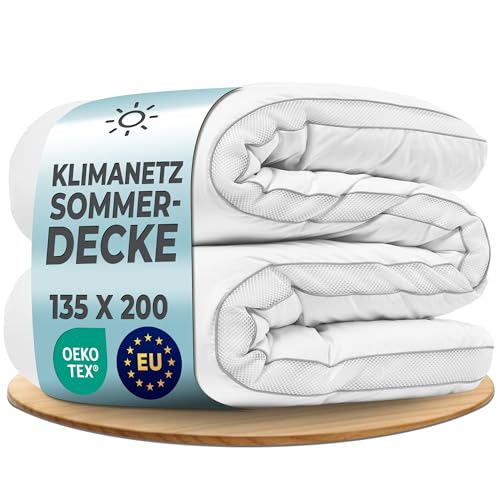 LILENO HOME Kinder Sommerdecke 100x135 cm [1er Set] mit CoolComfort Klimanetz - extra weiche Kinder-Bettdecke 100x135 cm - perfekt als leichte Sommer Decke - waschbar bis 95°C