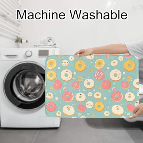 Tapis de sol antidérapant en flanelle donuts 61x40cm - 8
