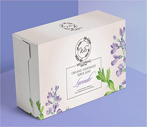Image of Wellspring (Pack of 4) Handmade Nirol Natural Washing Laundry Soap Bar | Veg, Organic And Chemical Free| Baby Safe| For Sensitive Skin| Lavender Fragrance |(480 gms)