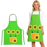 MINGJAY Delantal de Jardinero,Delantals de Trabajo para Jardinería,Delantal de Jardín Girasol con Bolsillos,Disfraz de Jardinera de Carnaval,para Fiesta Cosplay Carnaval Mardi Gras