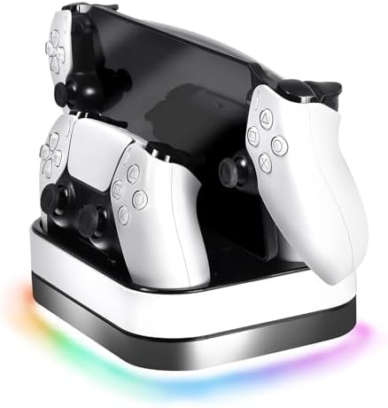 （16:00時点） 【PS Portal & PS5コントローラー対応】 EGGSLINER GAMES 充電スタンド 2台同時充電 プレステ5 コントローラー充電器 DualSense/Edge/PSポータル対応 PS5 周辺機器 収納スタンド