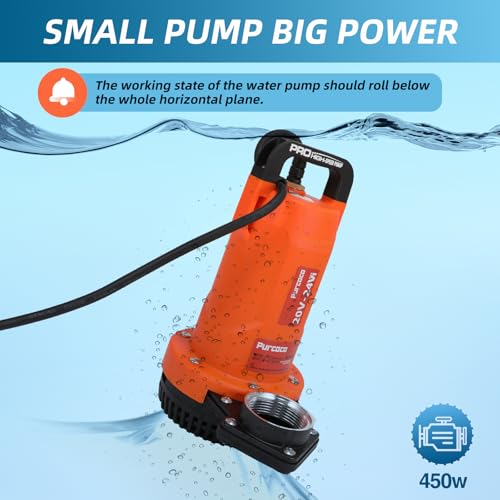 Image of 21V Battery Powered Sump Pump 1 /2 HP with 1 /1.5 /2 Inch Adapters, Automatic Submersible Water Pump Portable Sump Pump for Basement, Pool, Flood, Crawl Space, Emergency Drainage