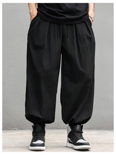 Verdusa Men's Drawstring Waist Harem Pants Casual Streetwear Baggy Joggers with Pockets3