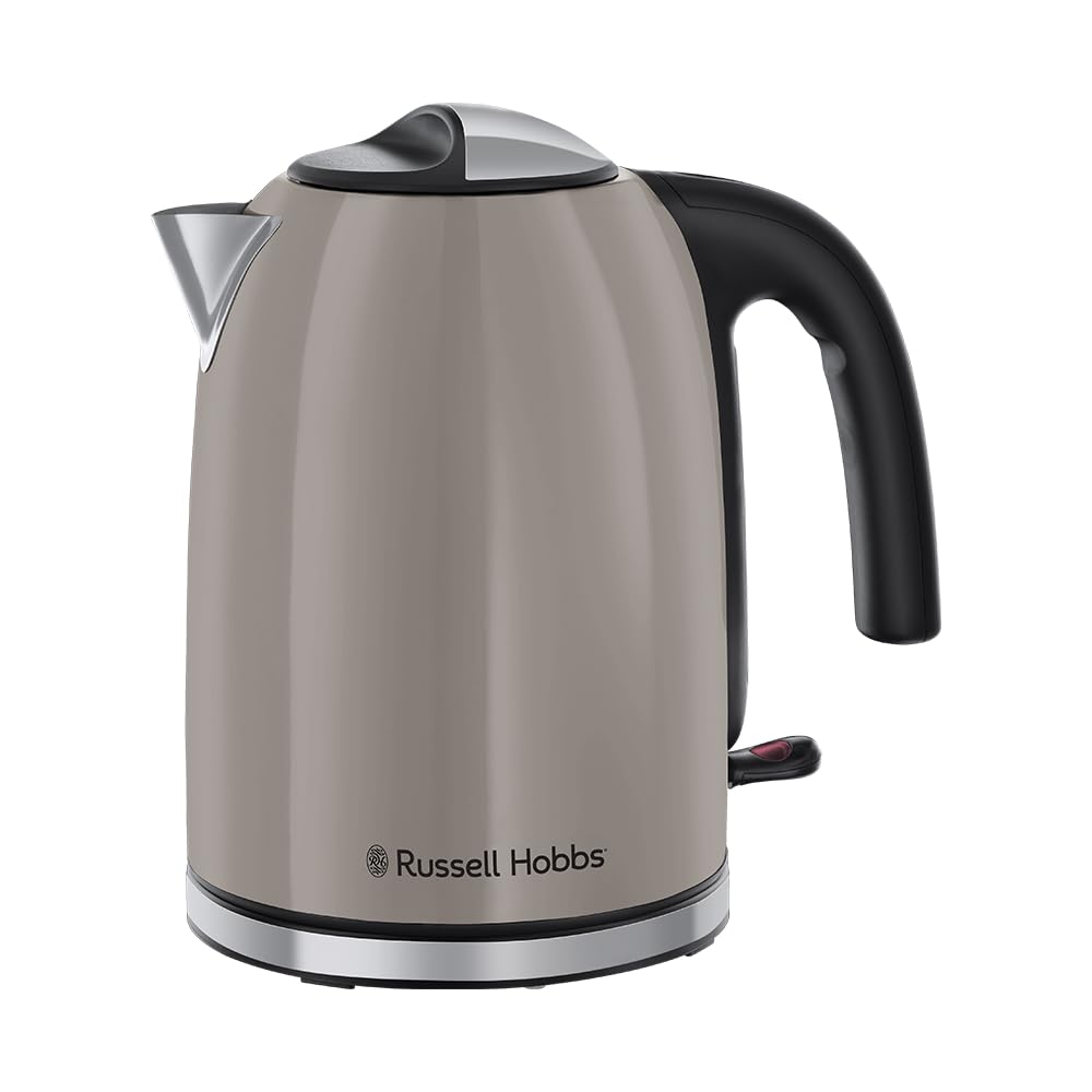 Russell Hobbs Czajnik elektryczny [1.7L, 2400W] Colours Plus Mocha (Akcenty ze stali nierdzewnej, Szybkie gotowanie, Filtr zapobiegający osadzaniu się kamienia, Oszczędność energii) 28511-70