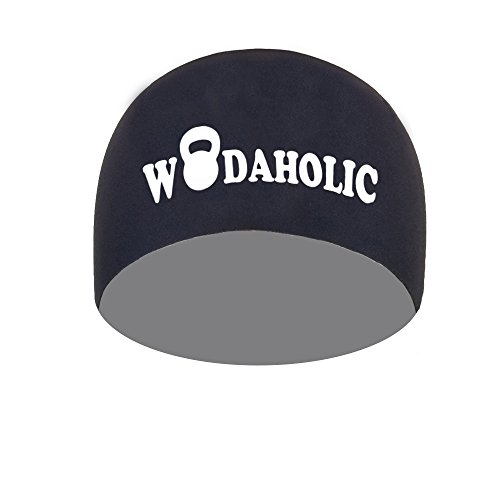 Bondi Band "Wodaholic" Moisture Wicking 4" Headband, One Size, Black
