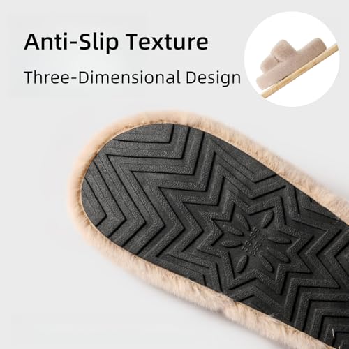 Open Toe Slippers For Women House Platform Cute Indoor Bedroom Fuzzy Shoes Home Summer Height-Increasing Slippers Cozy Fluffy Outdoor White Slides Trendy Gift4