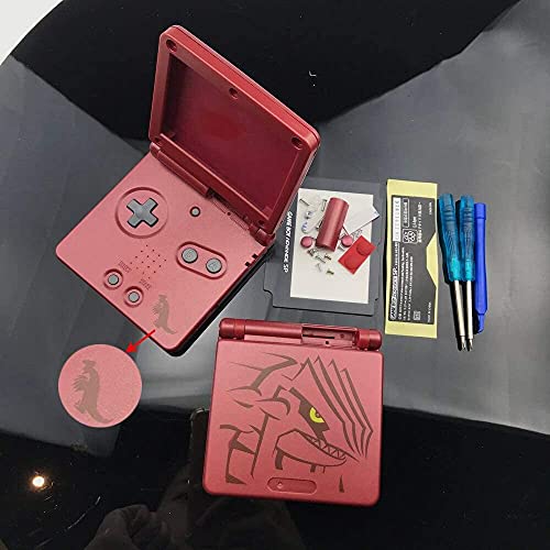 Einuz Carcasa de repuesto para GBA SP, Gameboy Advance SP y tornillos de cubierta (rojo Groudon) Cover