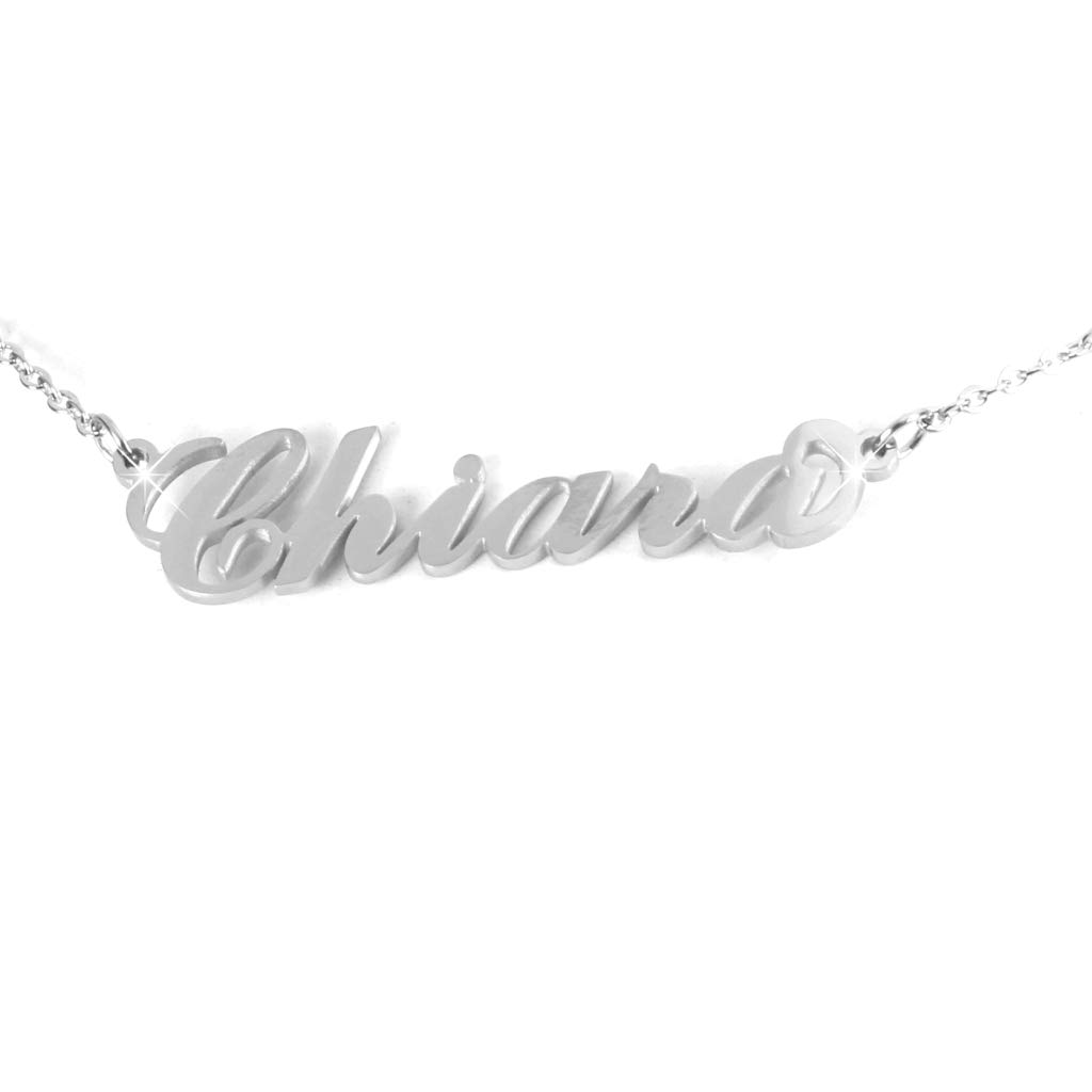 Flowers Collana Vari Nomi in Acciaio lucidissimo. Girocollo Collana con Nome Donna per Essere Sempre al Top. Scegli Il Tuo per Un Ottima Idea Regalo