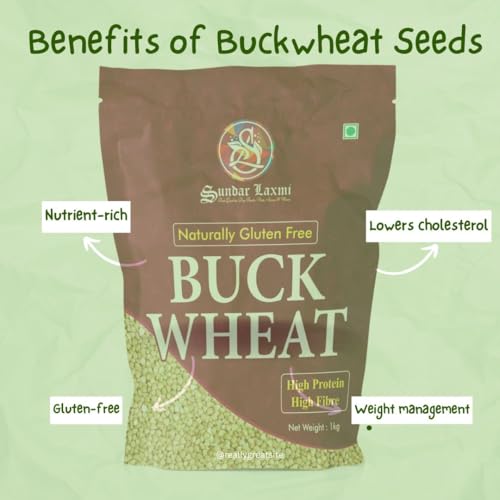 Image of SundarLaxmi Buckwheat Seeds 1800grams (900grams * 2 Packets) | Kuttu Giri | Hulled, Gluten Free Millet | High in Plant Protein & Fibre | Whole Grain Grind To Make Flour