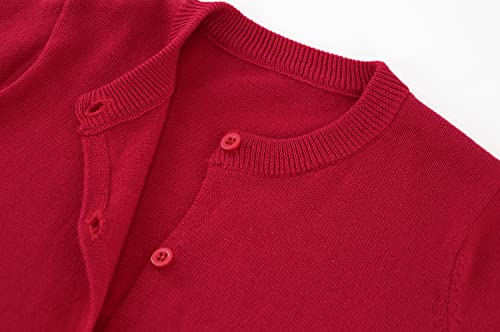 Girl's Sweater Cotton Crew Knit Neck Long Sleeve Uniform，Cotton Cardigan Sweaters.3