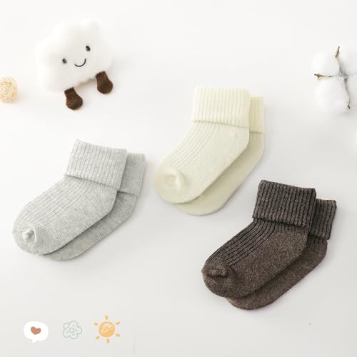JAKIDAR Organic Cotton Baby Socks Seamless Washable Infant Toddler Kids Sock, 6 Months to 5 Years (Pack of 3)3