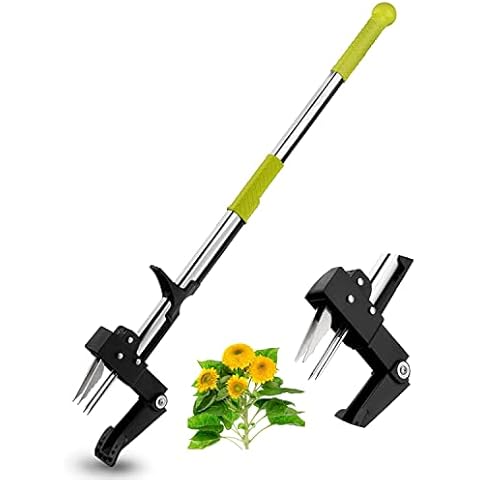 TURBRO HW45 4 Claw Garden Weed Keeper - 40" Stand Weed Knife with Stainless Steel Claws - Remove Fingermillet, Dandelion and Weeds without bending or kneeling Cover