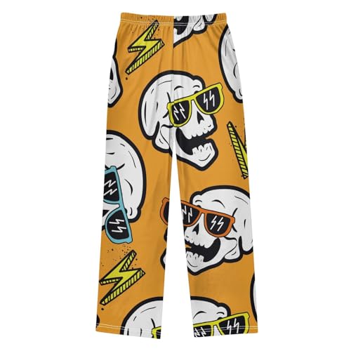 Abstract Skull Boys Pants Boys Athletic Pants Long Pant for Boywith Pockets Wide-Leg Size 6-14Y2