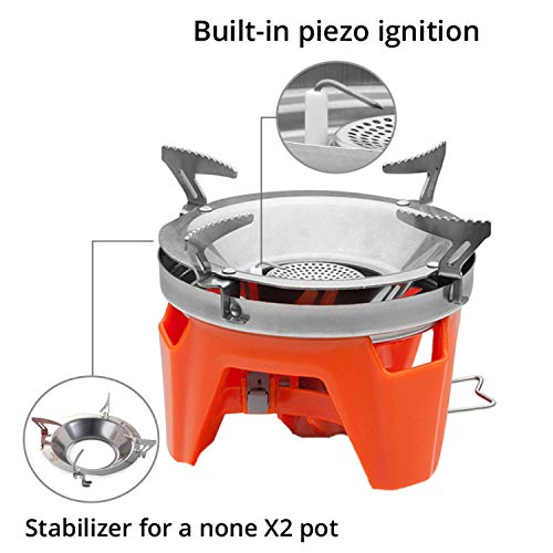 Fire-maple FMS-X2 Personal Cooking System Outdoor Hiking Camping Equipment Oven with Piezo Ignition POT Support & Stand for Outdoor Acitivities- Portable Propane Gas Stove Burner - Image 6