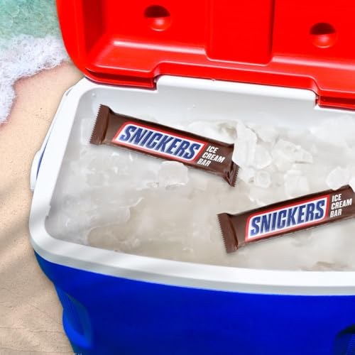 SNICKERS Ice Cream, Chocolate Caramel Peanut Butter Ice Cream Bars Individually Wrapped Dessert, 6 Pack, 2 Oz Bars