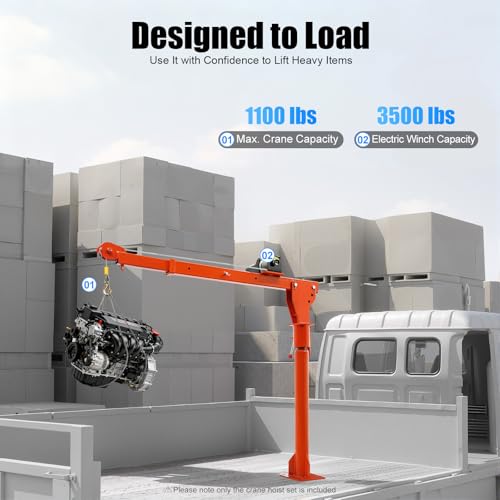 Cabrestante eléctrico 1100 lb para camioneta con grúa plegable miniatura 4