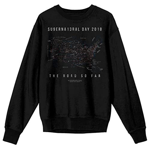 Bioworld Supernatural The Road So Far Crew Neck Long Sleeve Unisex Adult Sweatshirt
