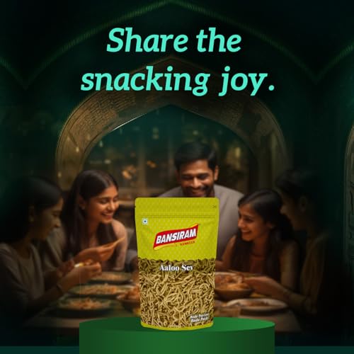 Image of Bansiram Aloo Sev | Authentic Indian Aloo Bhujia Namkeen | Crispy & Light Potato Snack | Delicious Spiced Ready-to-Eat Savory Snack | Perfect for Tea Time, Travel & Anytime Munching | 375g Pack