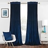 Cortinas opacas de terciopelo con seis bolsillos para barra, puerta corredera de cristal con 2 fundas de almohada