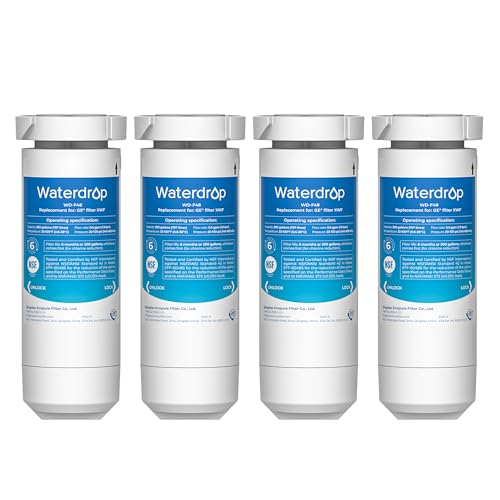 Waterdrop XWF Replacement for GE® XWF Refrigerator, GE® XWF Water Filter, WR17X30702, 4 Filters (Not XWFE®,No chip)