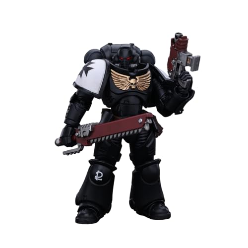 JOYTOY Action Figures Warhammer 40K Space Marines 1/18 Movable Model Collectible Figurine Ages 15+ (Black Templars Outriders Brother Valtus)