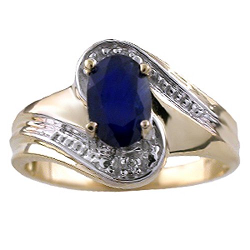 Imagen de Diamond & zafiro anillo 14 K oro amarillo o 14 K oro blanco