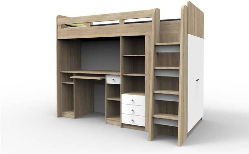 Dimensions diagram of the integrated desk