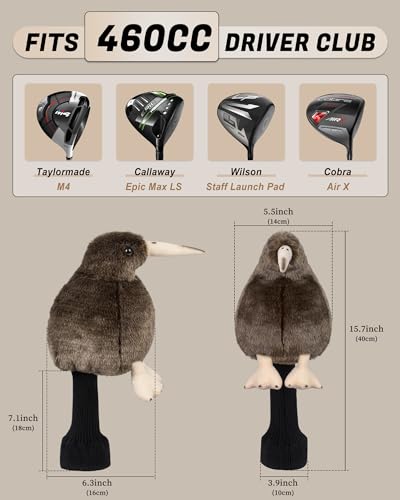 Golf Driver Club Head Cover 460CC DR #1 Novelty Kiwi bird - Image 4