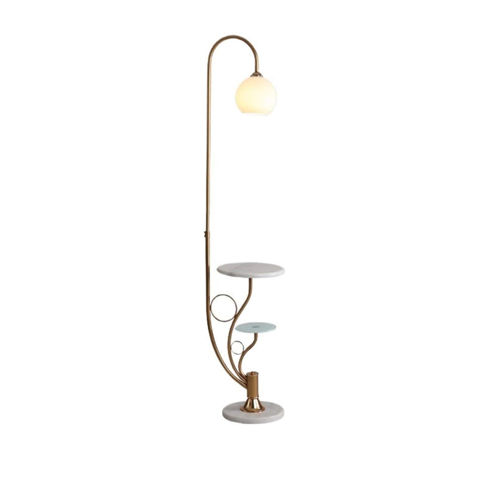 LJHFG63KUYT Standing Lamps Floor lamp Modern Arc Lamp with Tray, Standing Light for Living Room with Glass Shade and Marble Base Decorate