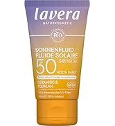 lavera Sonnenlotion Sensitiv LSF 50 - Sonnencreme für Gesicht und Dekollete - ohne chemische UV-F...