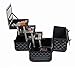 SHANY Premier Fantasy Professional Makeup Train Case Cosmetic Box Portable Make up Case Organizer Jewelry storage with Locks, 3 Trays, Makeup Brush Holder and Cosmetics Mirror - Black Diamond