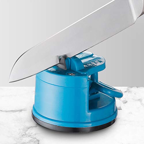 Afilador De Cuchillos De Cocina, Afiladores De Cocina Manuales para Todo Tipo De Cuchillas, Agarre Antideslizante FáCil De Usar Blue