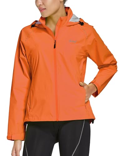BALEAF Jaqueta de chuva feminina, impermeável, corta-vento, à prova de vento, leve, para ciclismo, r