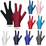 Shyyween 10 Pieces Three Fingers Billiard Gloves Universal Breathable Elastic Cue Sports Pool Gloves for Women or Men Left and Right Hand(10 Colors)