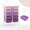 RELAX4LIFE 10-Drawer Rolling Storage Cart - Mobile Craft Art Supply Storage Organizer for Tool Scrapbook Paper Salon, Office School Classroom Teacher Rolling Cart with Drawers, Utility Cart on Wheels #2