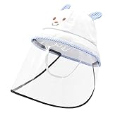 Duoyeree Kids Baby Hat Clear Shield Cover Beach Bucket Hats Girls Summer Outdoor Caps (White Rabbit,