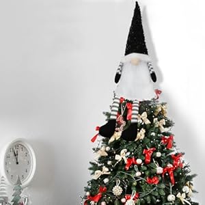 Black Christmas Tree Topper with Lights,Gnome Tree Topper Lighted Unique Tree Toppers Christmas Decorations Battery Operated Tree Topper with Timer 24.8 Inch Black Christmas Tree Topper with LightsGnome Tree Topper Lighted Unique Tree Toppers Christmas Decorations Battery Operated Tree Topper with Timer 248 Inch